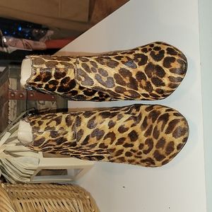 Cheetah print booties